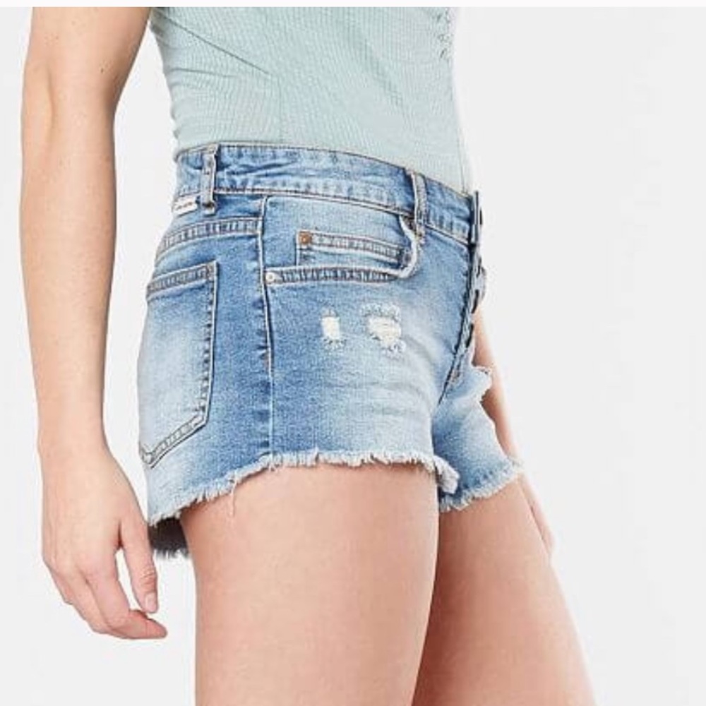 New Billabong Denim Distressed Jean Shorts Size 25 - Picture 5 of 6